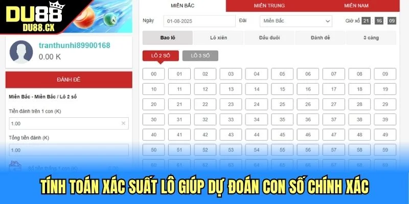 Tính toán xác suất lô giúp dự đoán con số chính xác